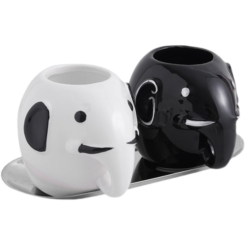 Ceramic Elephant Fruit Fork Storage Rack, Spoon Storage Bottle