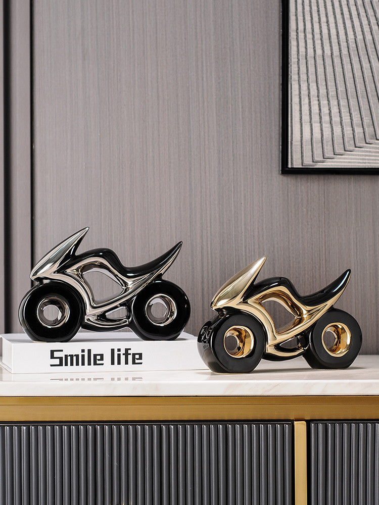 Ceramic Motorcycle Figurine: Stylish Unique Home Decor,Creative Gift