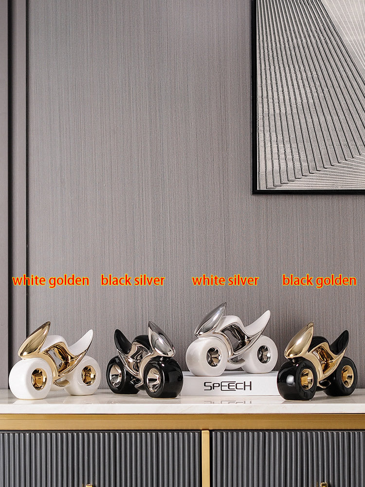 Ceramic Motorcycle Figurine: Stylish Unique Home Decor,Creative Gift