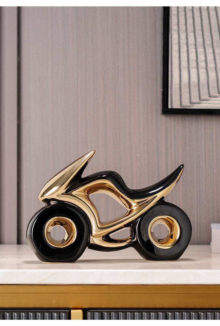 Ceramic Motorcycle Figurine: Stylish Unique Home Decor,Creative Gift