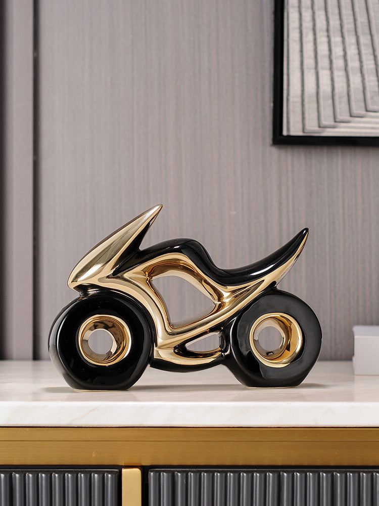 Ceramic Motorcycle Figurine: Stylish Unique Home Decor,Creative Gift