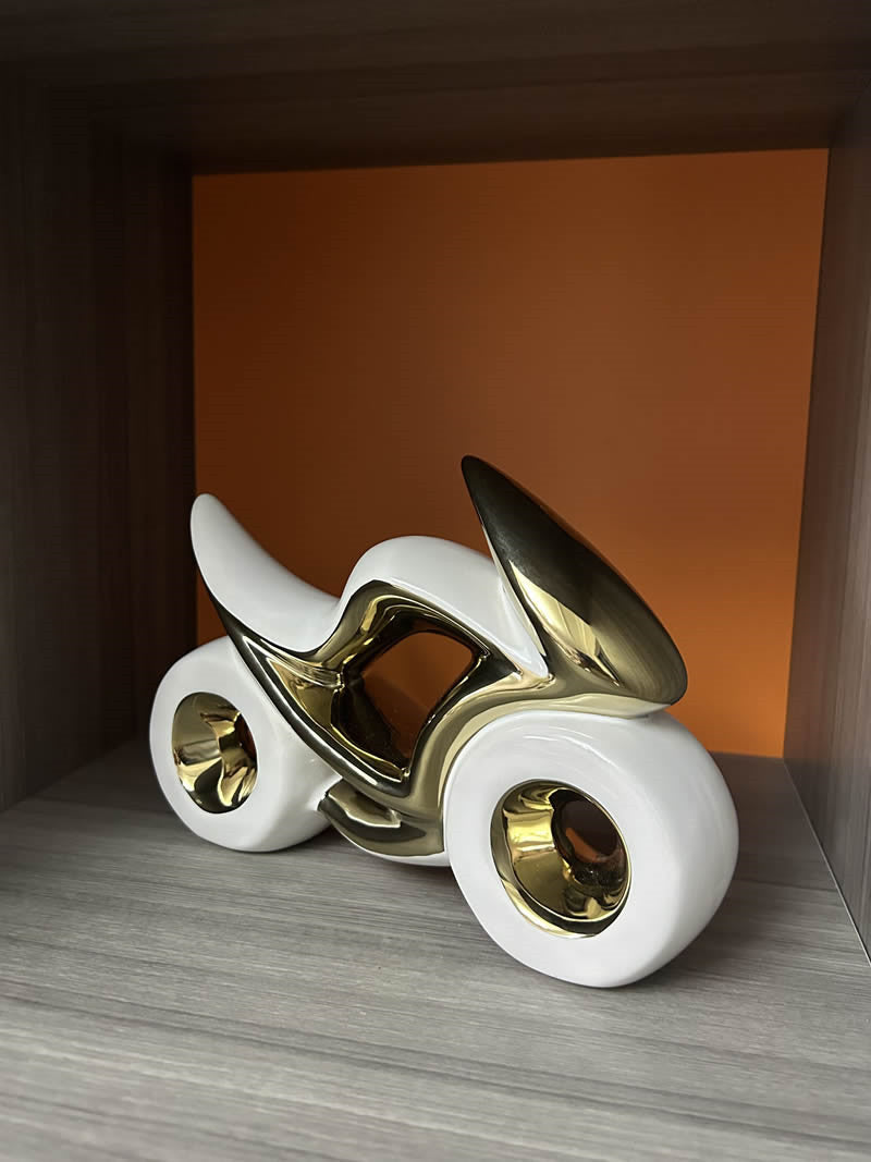 Ceramic Motorcycle Figurine: Stylish Unique Home Decor,Creative Gift