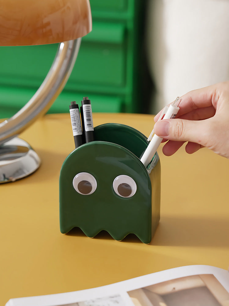 Charming Big-Eyed Cartoon Elf Pen Holder: Fun Desk Organizer