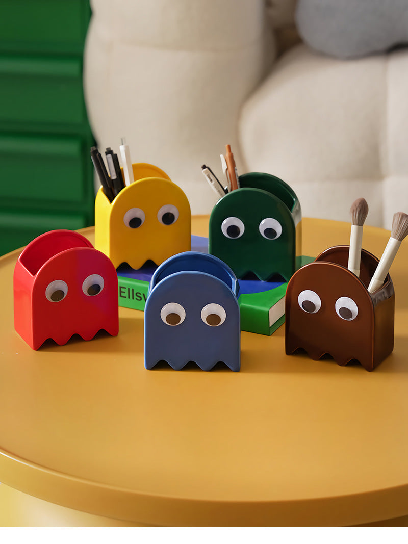 Charming Big-Eyed Cartoon Elf Pen Holder: Fun Desk Organizer