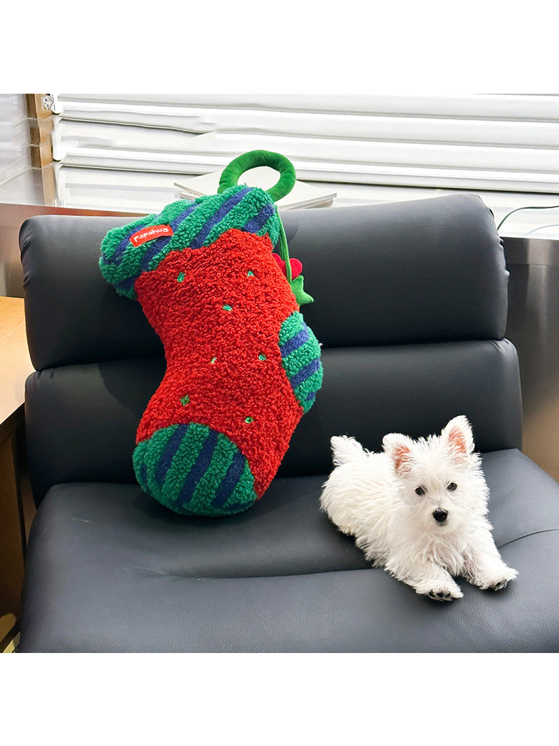 Christmas Big Socks Pillow, Holiday Decoration Ornaments Gift