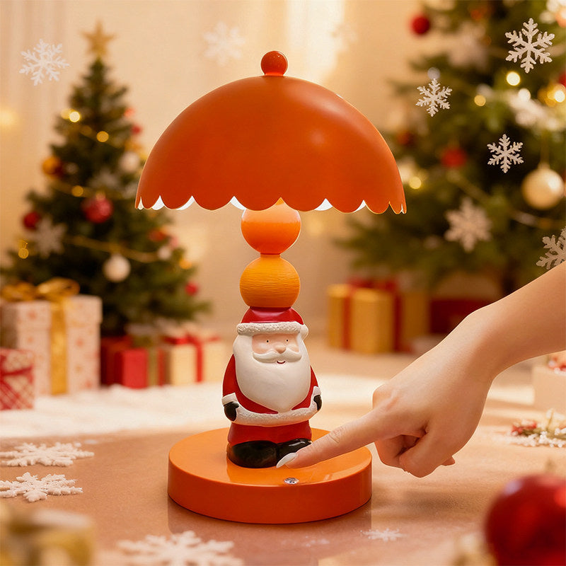 Christmas Snowman & Santa Claus Rechargeable Table Lamp - Festive Night Light for Bedroom & Holiday Decor