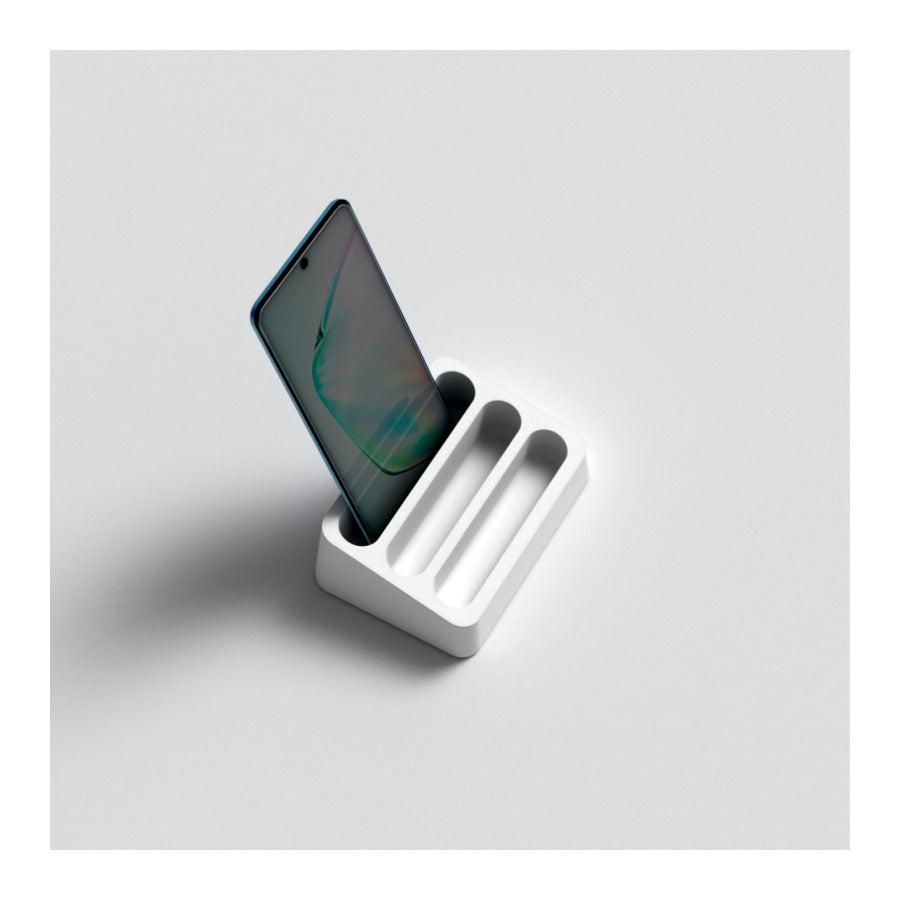 Classic Concrete Business Card Holder with 3 Slots , Industrial Art Style