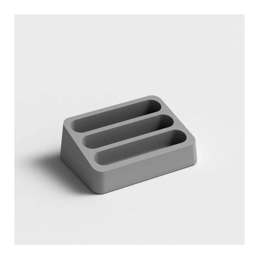 Classic Concrete Business Card Holder with 3 Slots , Industrial Art Style