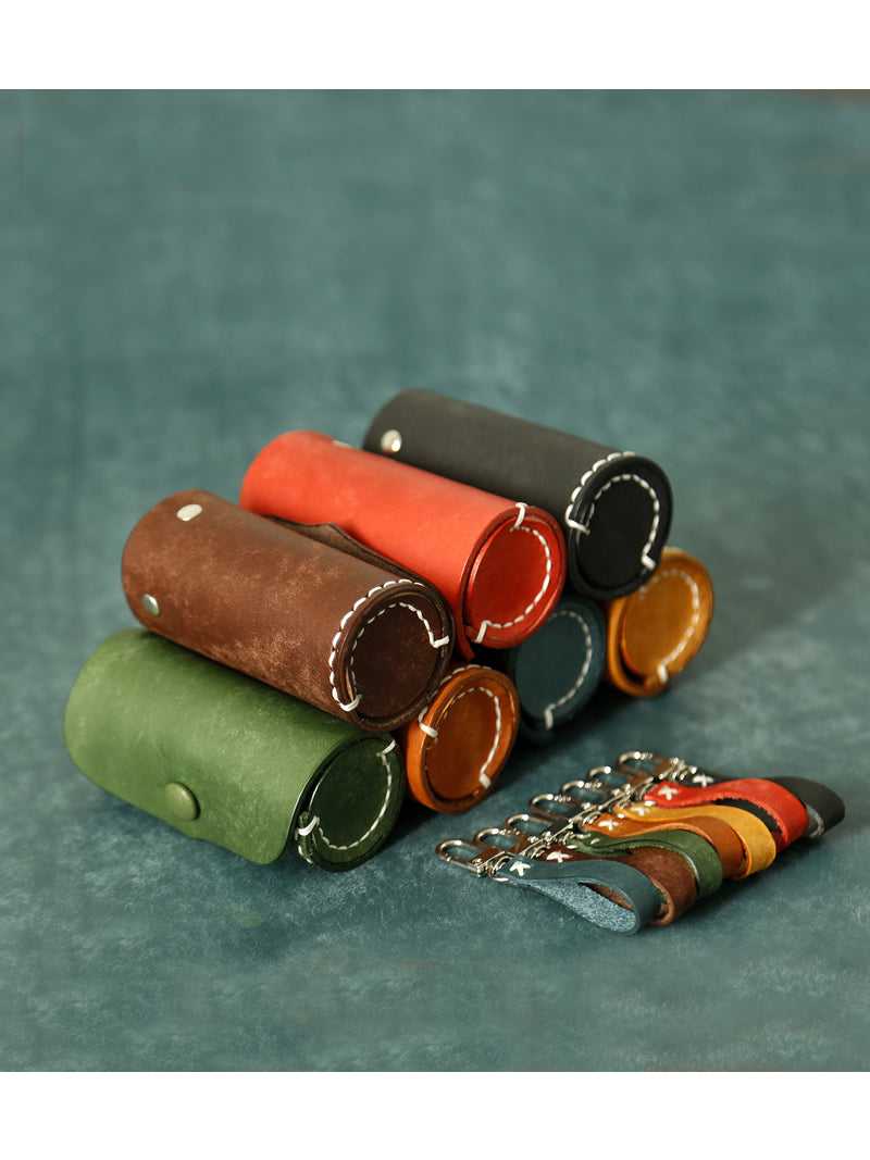 Classic Handmade Mini Leather Key Holder - Stylish and Durable Key Organizer
