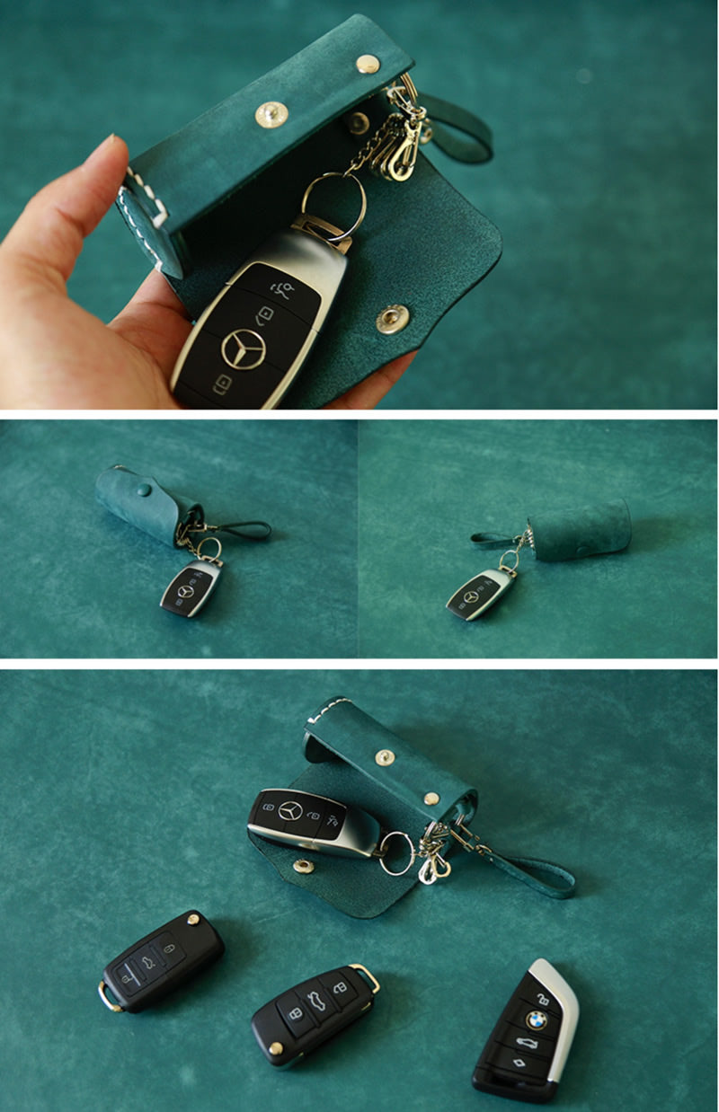 Classic Handmade Mini Leather Key Holder - Stylish and Durable Key Organizer