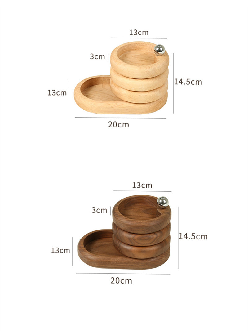 Classic Multi-Layer Rotating Jewelry Box - Walnut & Maple Wood Organizer