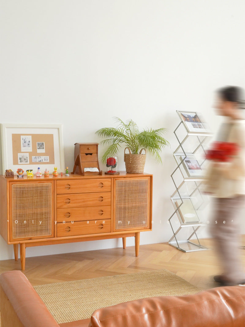 Classic Wooden Robot-Shaped Tissue Box With Drawer Storage Box