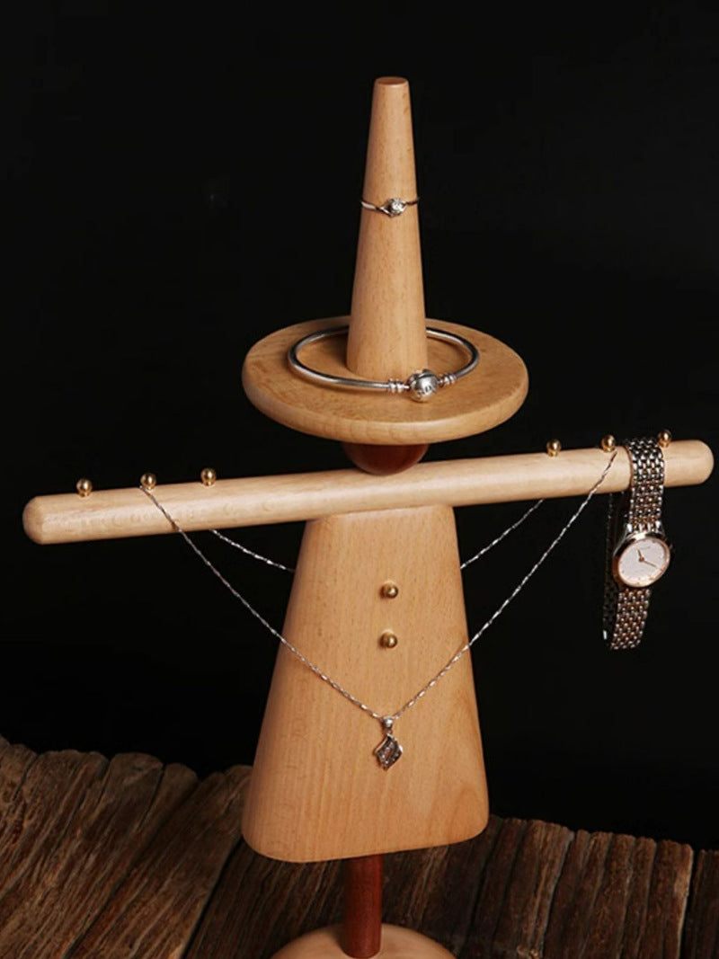 Classic Wooden Scarecrow Jewelry Stand, Necklace Storage, Christmas Gifts