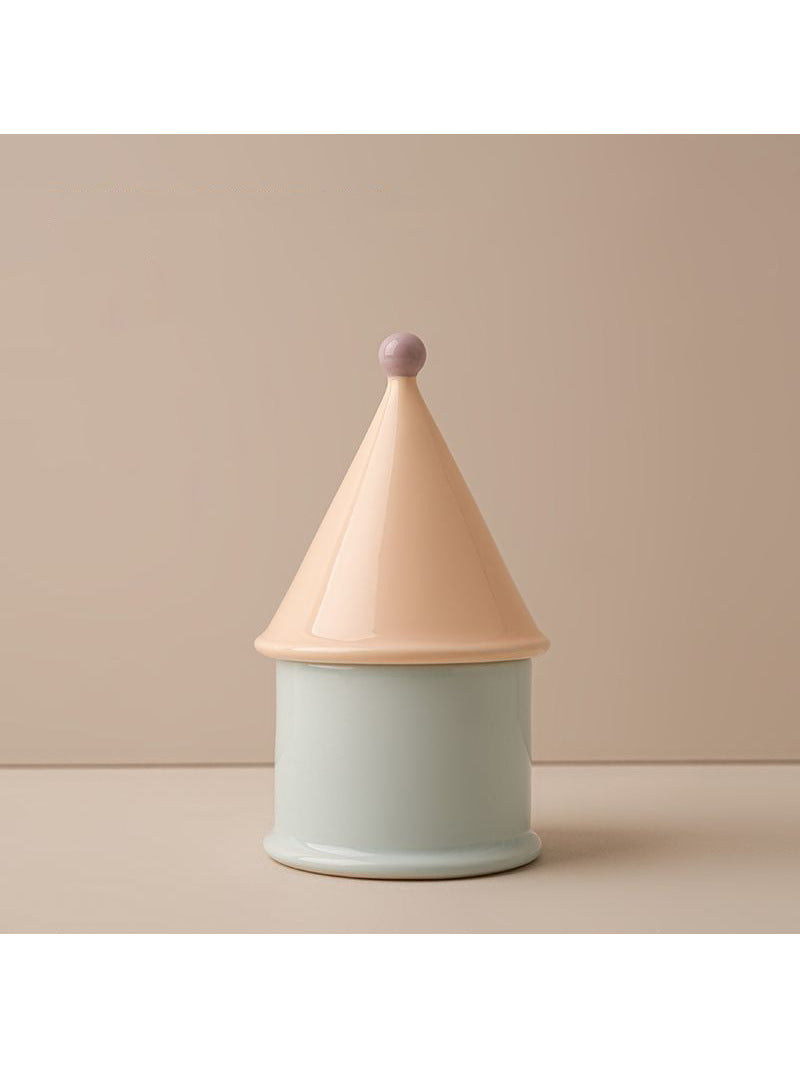 Cone House Toothpick Box, Cotton Swab Box, Beautiful Desktop Ornaments
