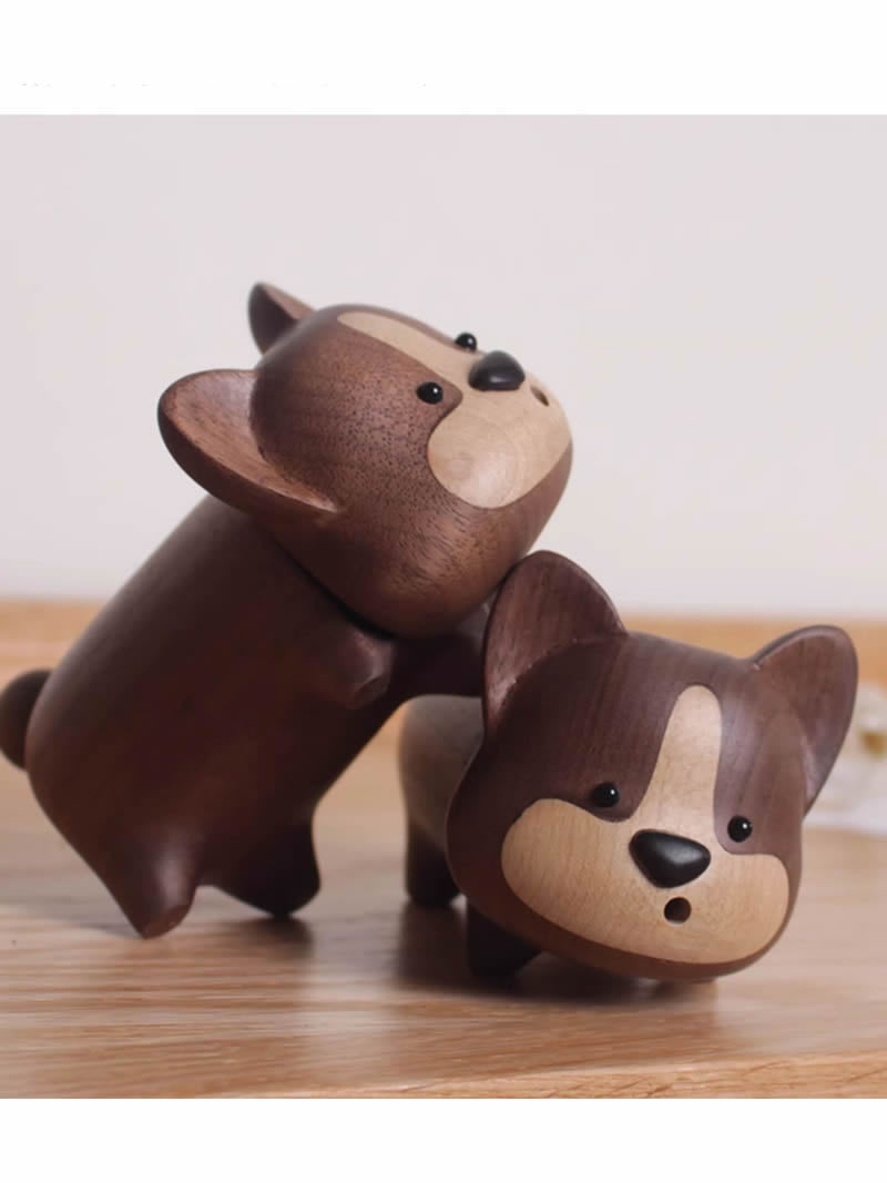 Corgi-Shaped Walnut Toothpick Holders - Perfect Kitchen & Dining Gift,Adorable Dog Decor
