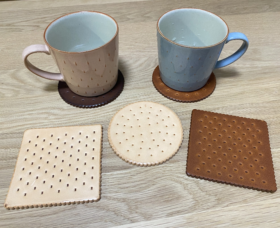 Creative Cowhide Biscuit Table Coaster, Insulation Pad