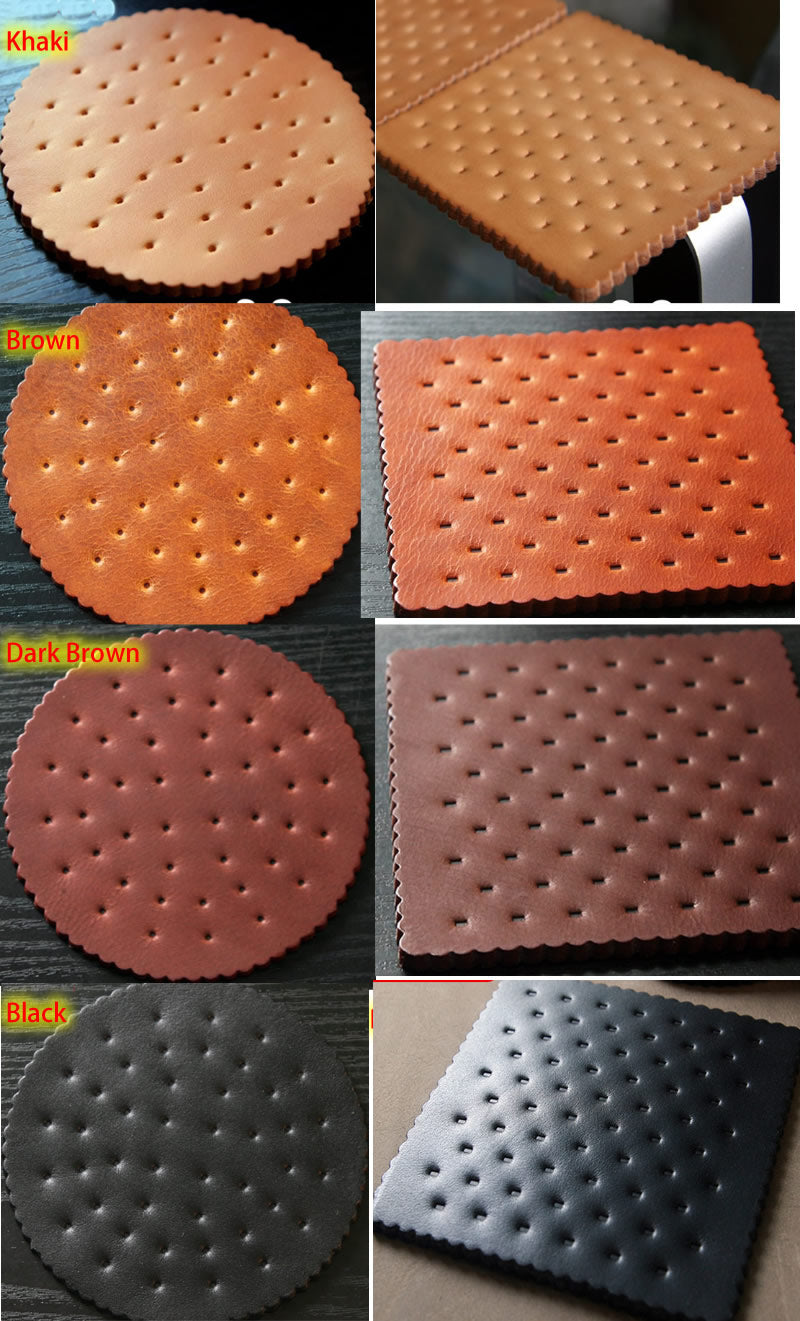 Creative Cowhide Biscuit Table Coaster, Insulation Pad