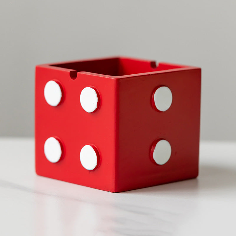 Creative Concrete Dice Ashtray, Unique Desktop Decoration Organization