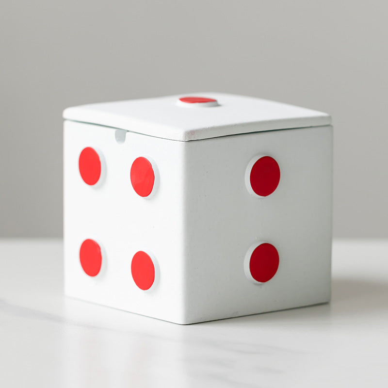 Creative Concrete Dice Ashtray, Unique Desktop Decoration Organization