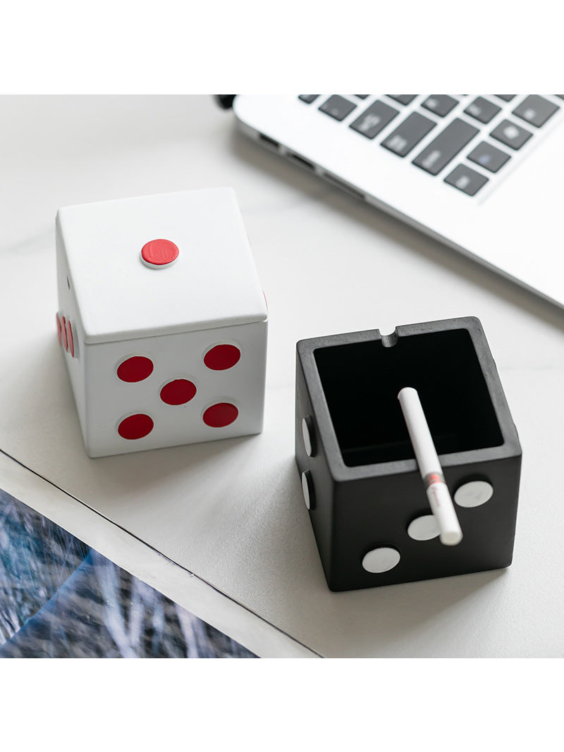 Creative Concrete Dice Ashtray, Unique Desktop Decoration Organization