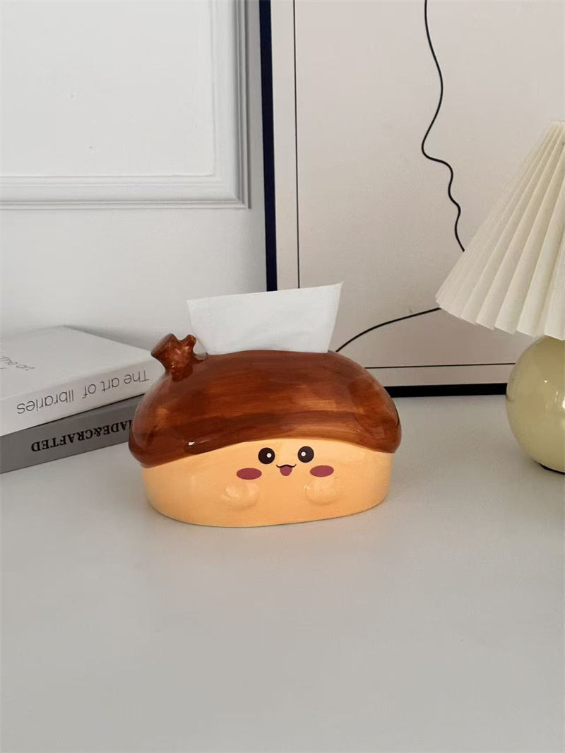 Creative Nut Ceramic Tissue Box - Cute Home Decor for Living Room & Bedroom