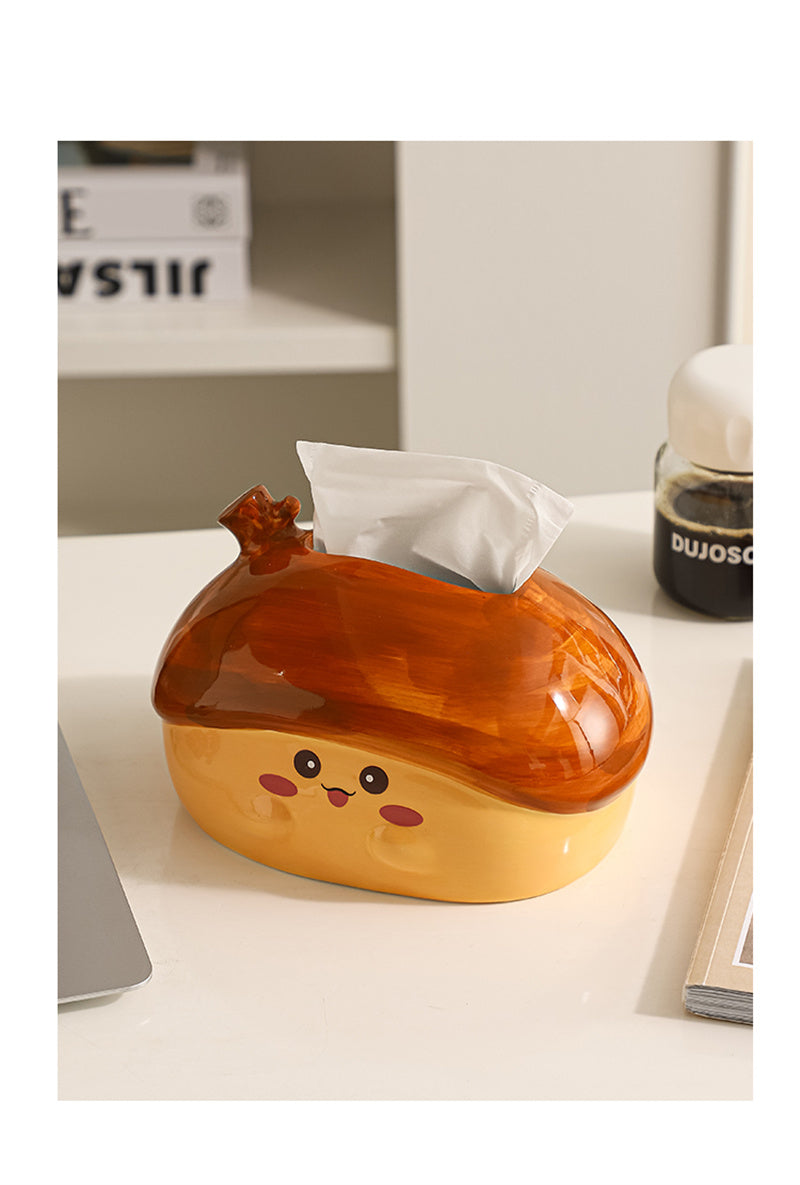 Creative Nut Ceramic Tissue Box - Cute Home Decor for Living Room & Bedroom