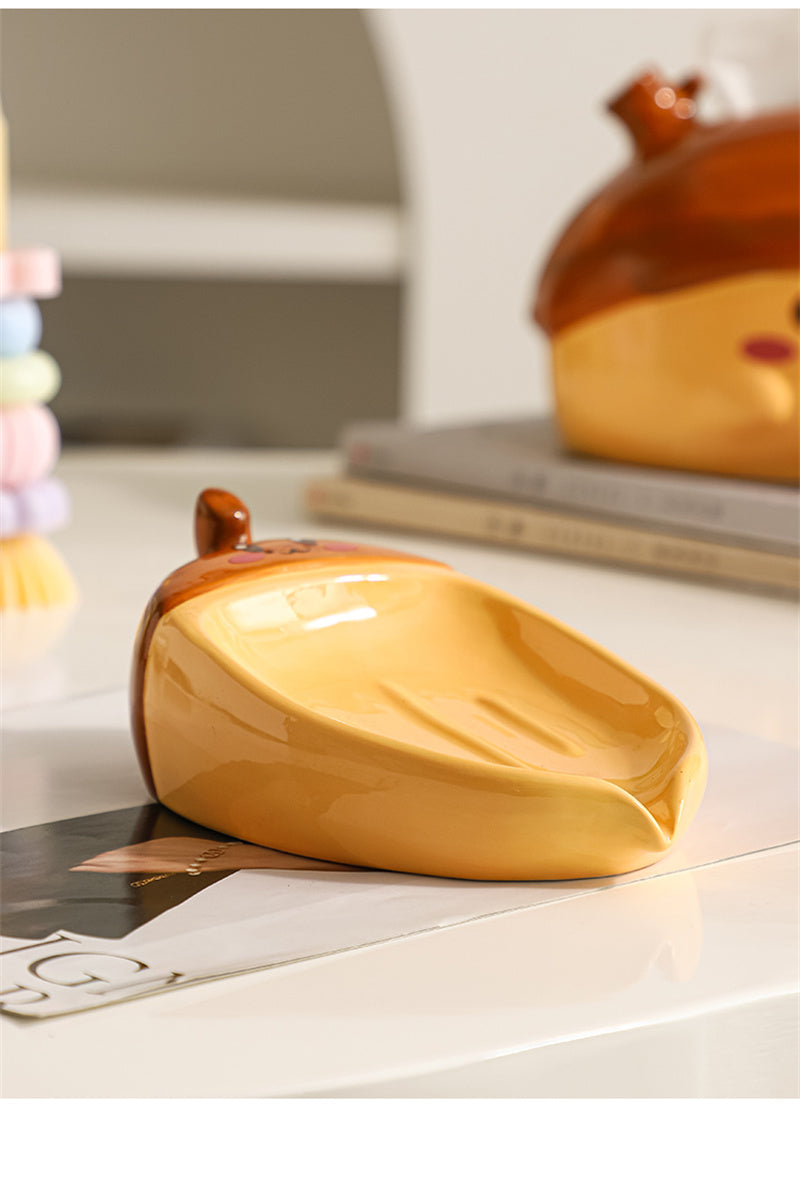 Creative Nut Ceramic Tissue Box - Cute Home Decor for Living Room & Bedroom