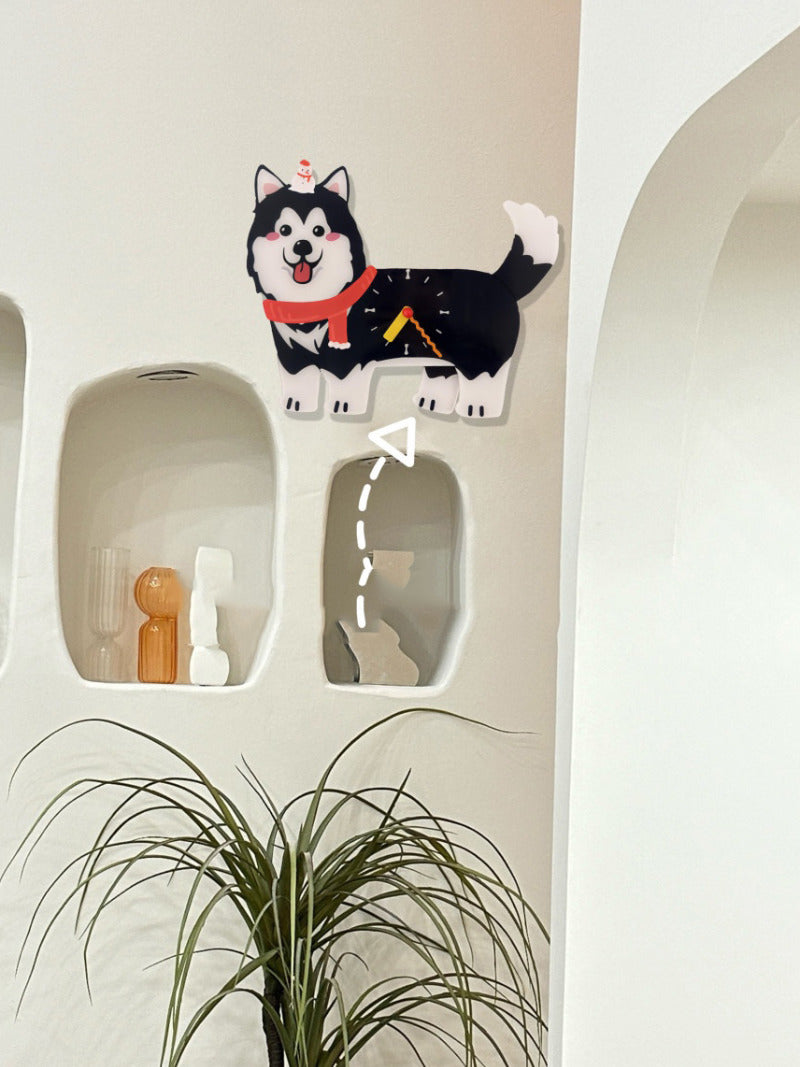 Creative Pet Dog Home Decorative Wall Clock,Children's room decoration