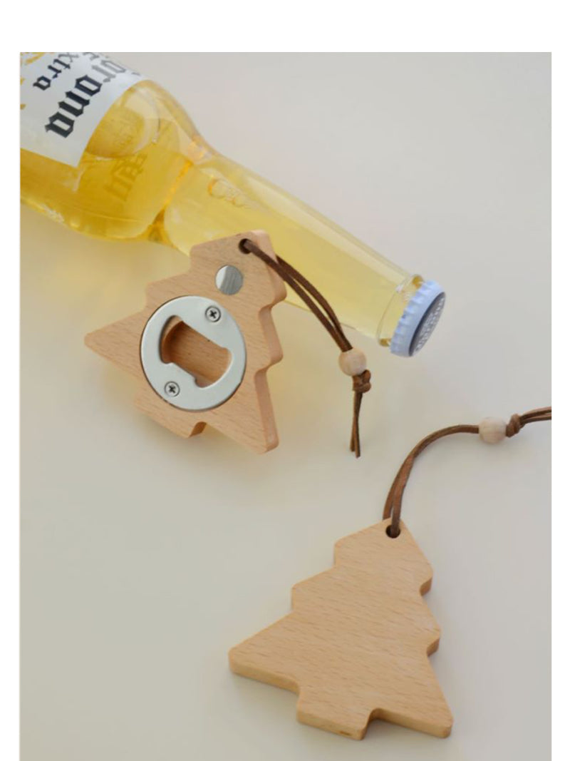 Creative Wooden Christmas Tree Bottle Opener, Refrigerator Magnet,Kitchen Decoration
