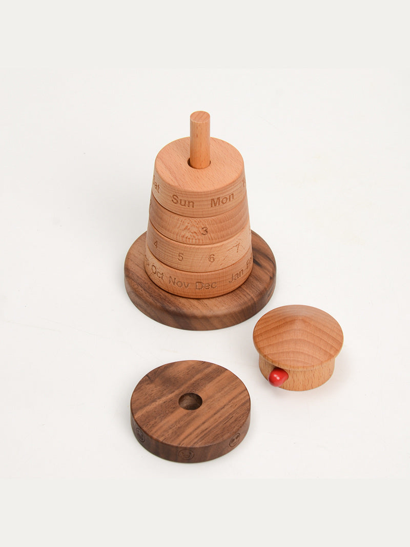 Creative Wooden Lighthouse Shape Perpetual Calendar, Unique Gift