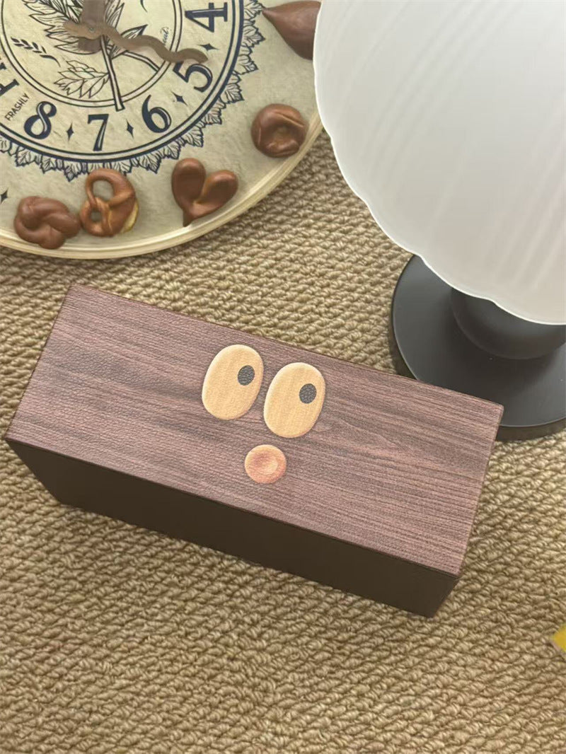 Cute Big-eyed Funny Face Tissue Box - Multifunctional Remote Control & Tissue Organizer