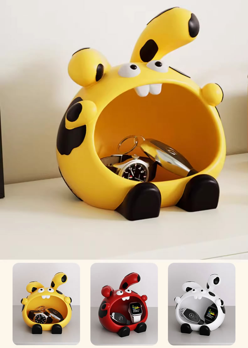 Cute Big Mouth Rabbit Storage Organizer, Multi - Color Desk & Entryway Tidy