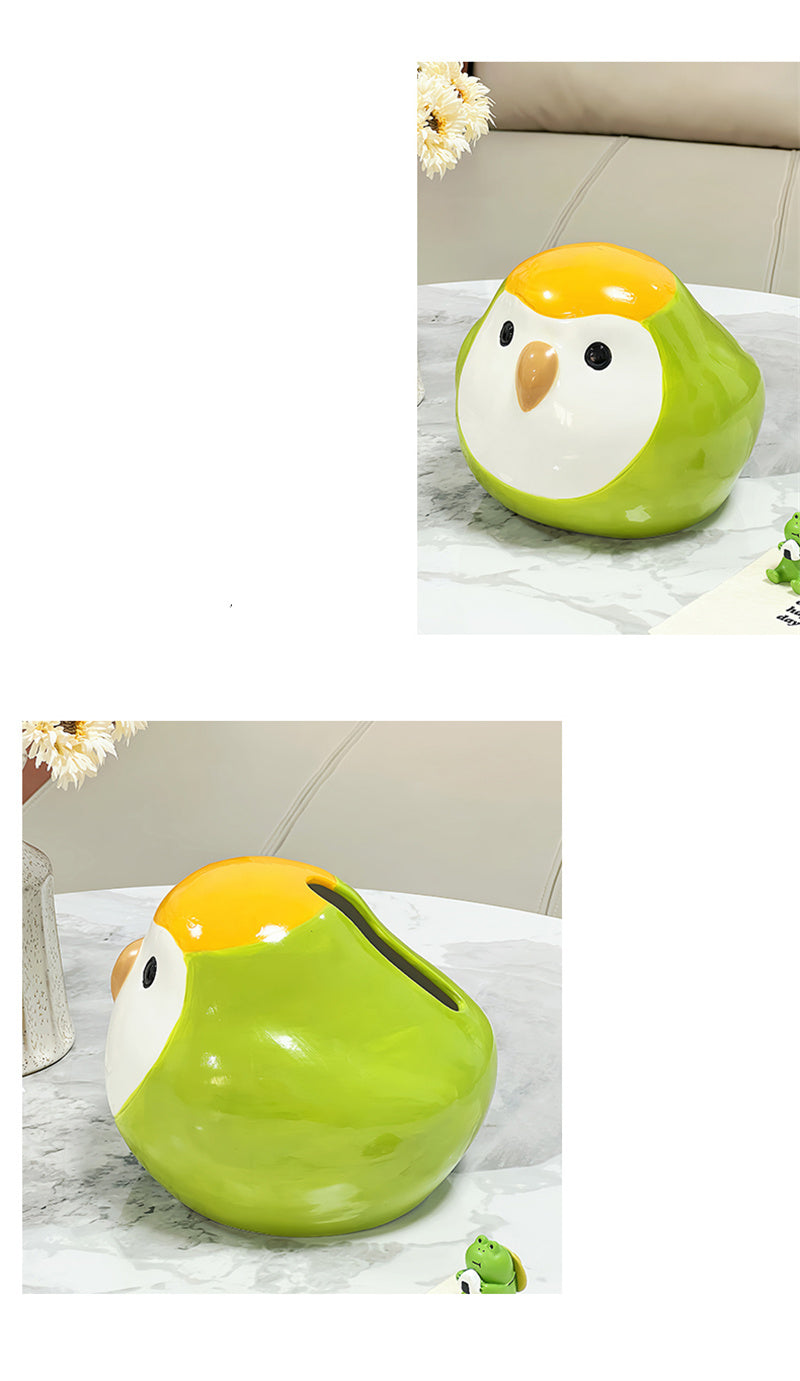 Cute Bird Ceramic Tissue Box,Funny Animal - Themed Home Decor
