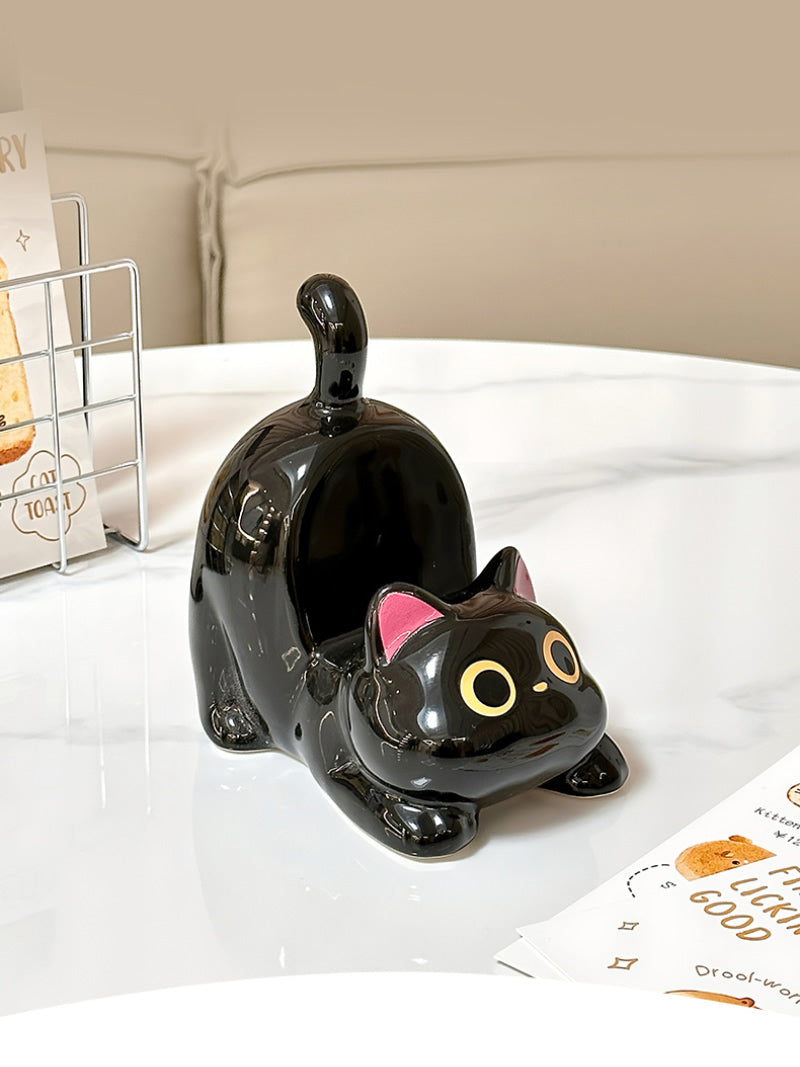 Cute Black Cat Phone Stand - Desktop Small Ornaments