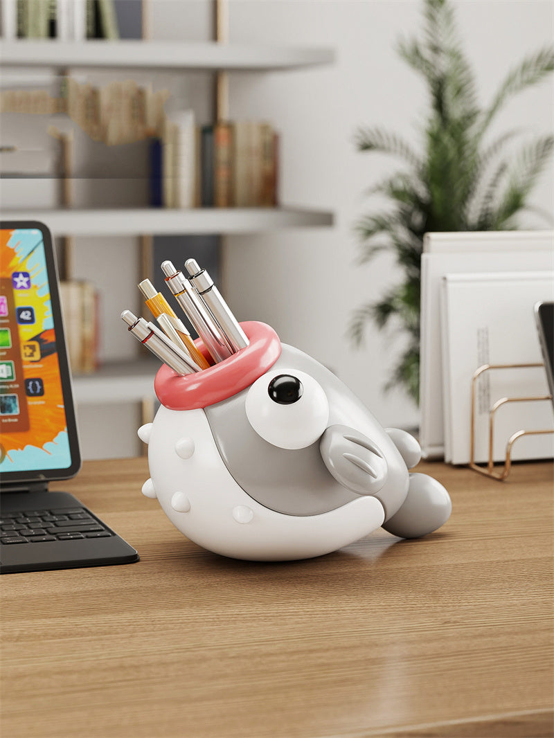 Cute Fish Office Pen Holder - Whimsical Desk Organizer for Pens & Small Stationery