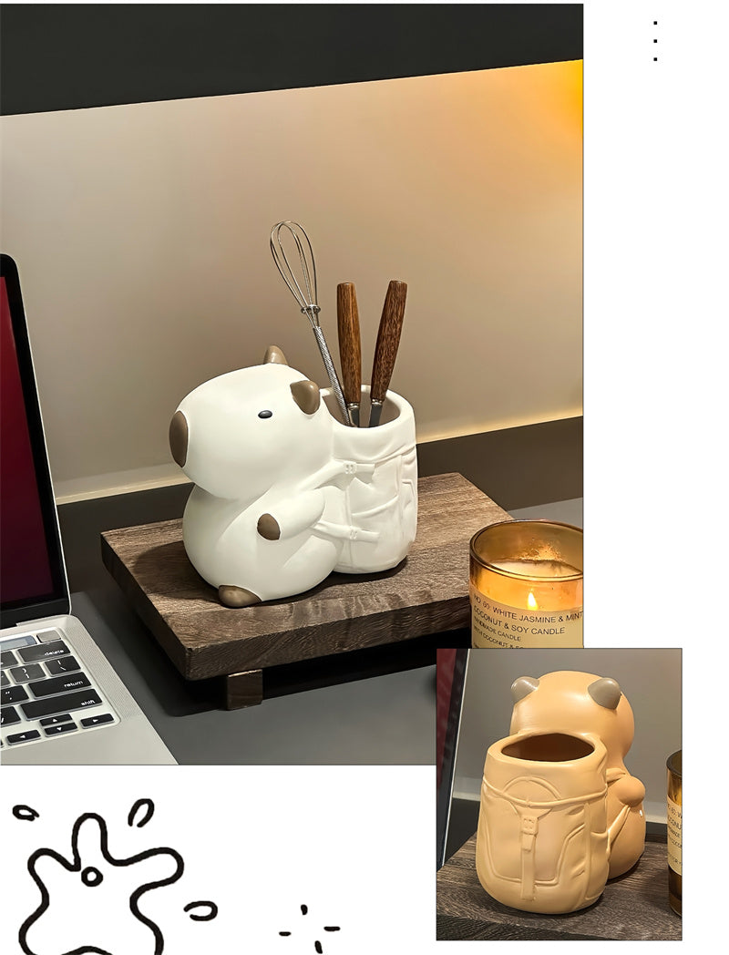 Cute Cartoon Animal Pen Holder & Organizer - Playful Desktop Storage for Stationery