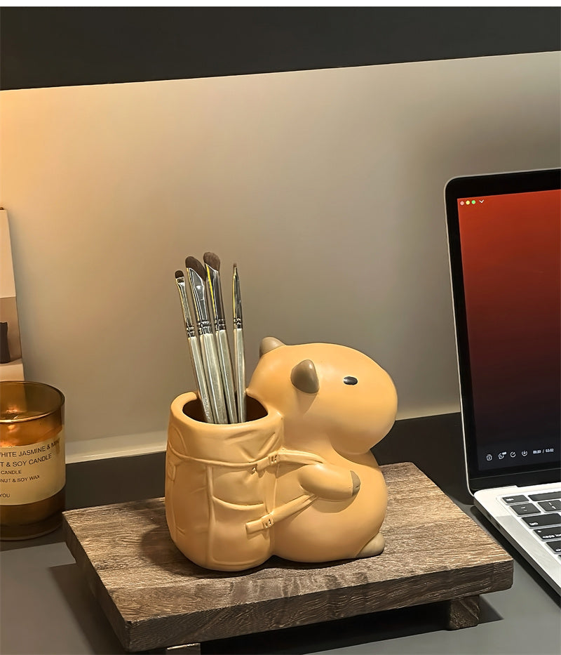 Cute Cartoon Animal Pen Holder & Organizer - Playful Desktop Storage for Stationery