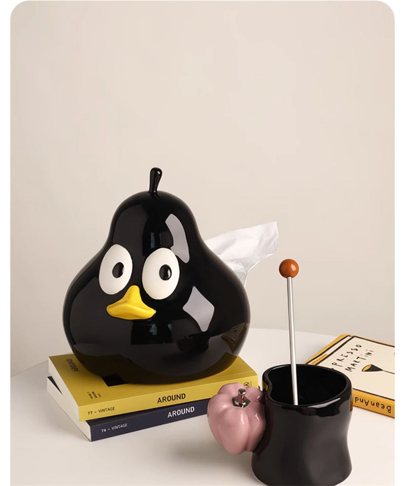 Cute Cartoon Big-Eyed Pear Tissue Box Cover - Fun Home & Office Organizer