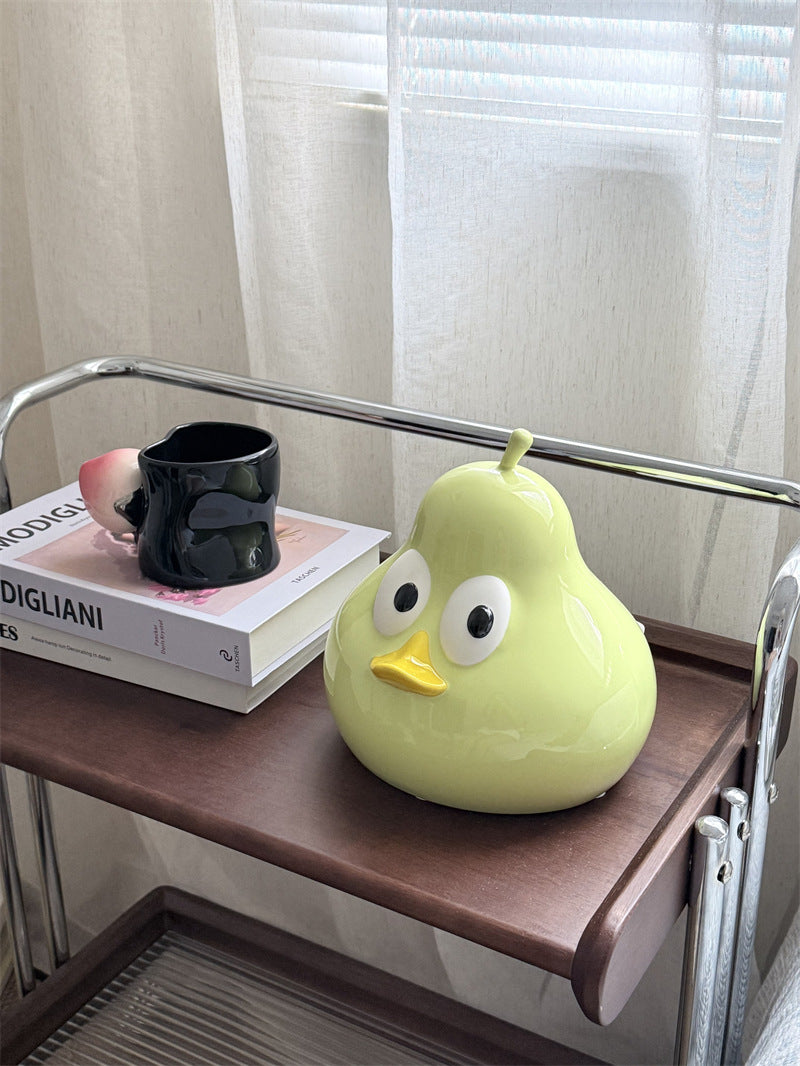 Cute Cartoon Big-Eyed Pear Tissue Box Cover - Fun Home & Office Organizer