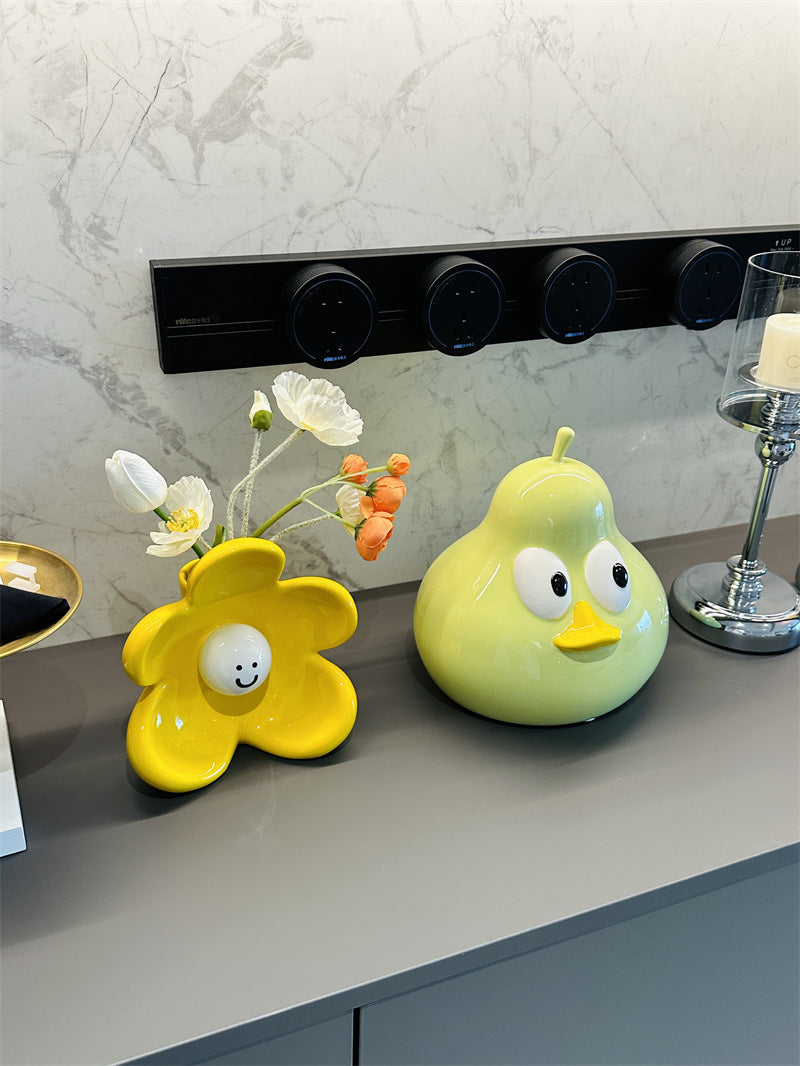 Cute Cartoon Big-Eyed Pear Tissue Box Cover - Fun Home & Office Organizer