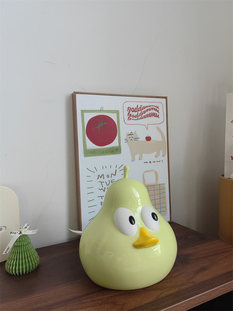 Cute Cartoon Big-Eyed Pear Tissue Box Cover - Fun Home & Office Organizer