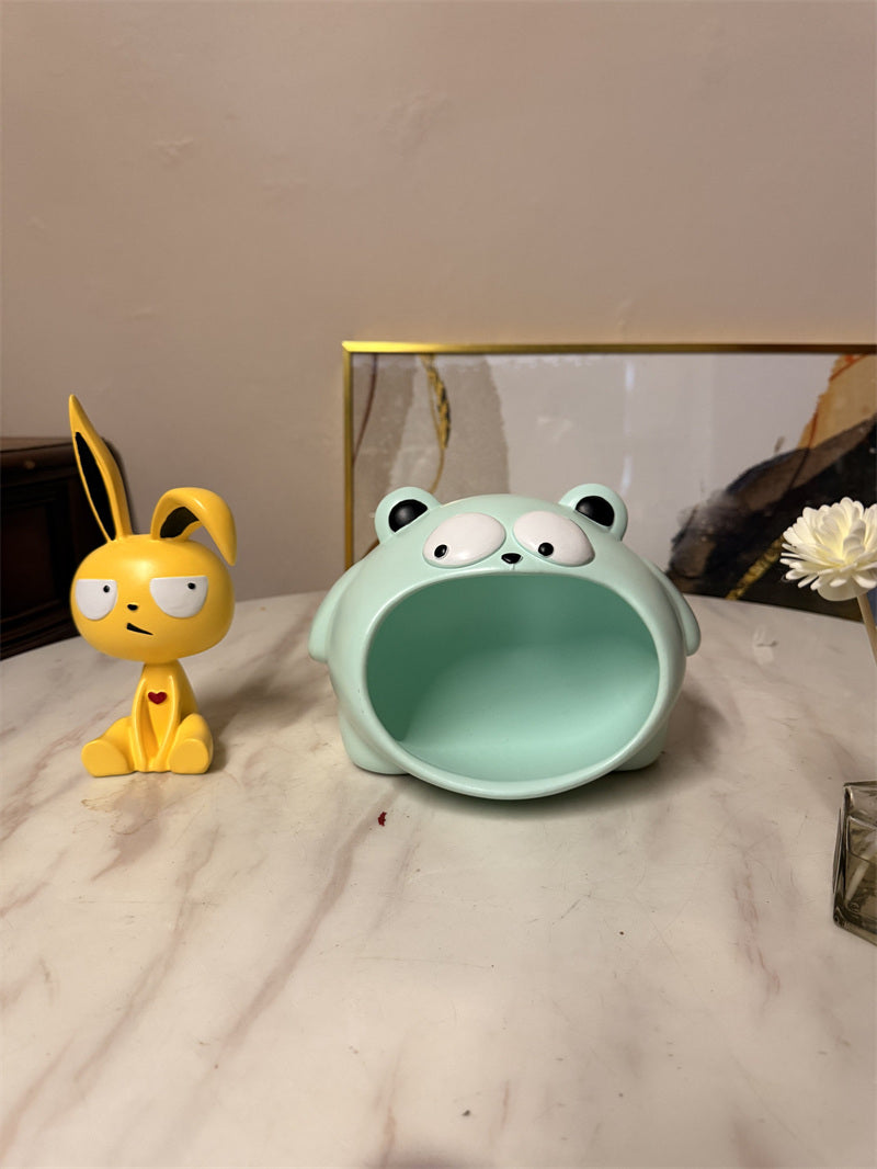 Cute Cartoon Character Storage Containers - Rabbit & Big Mouth Bear Decorative Organizers