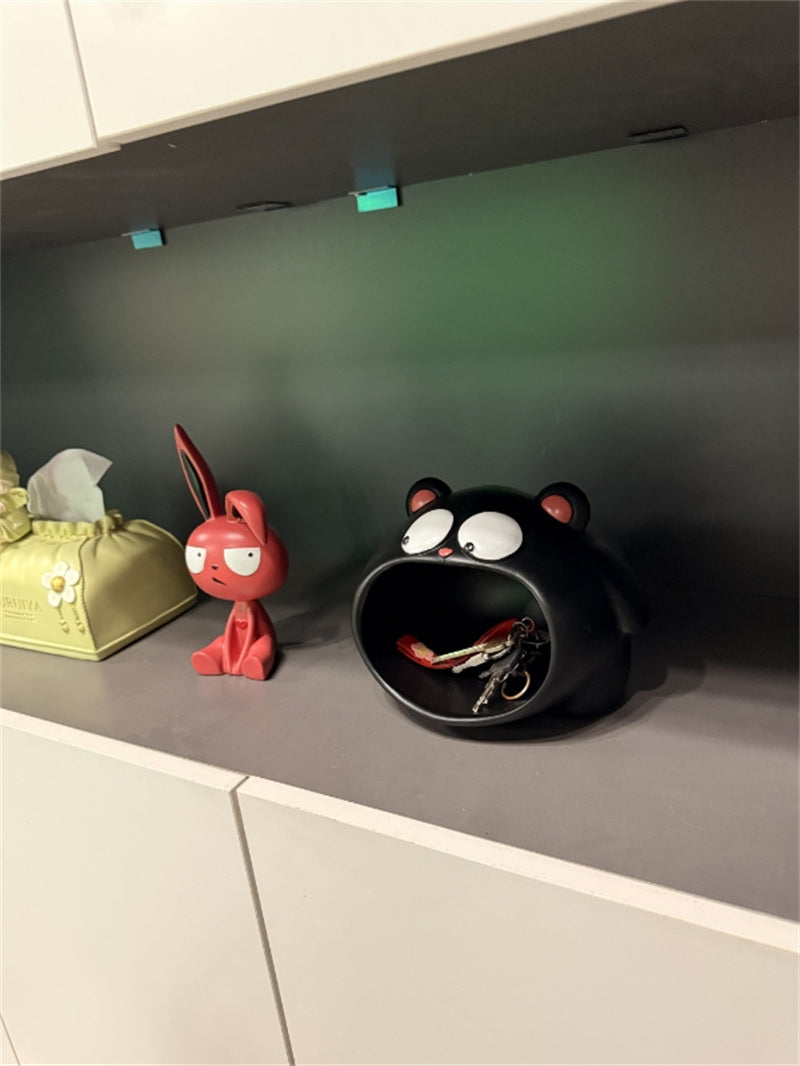 Cute Cartoon Character Storage Containers - Rabbit & Big Mouth Bear Decorative Organizers