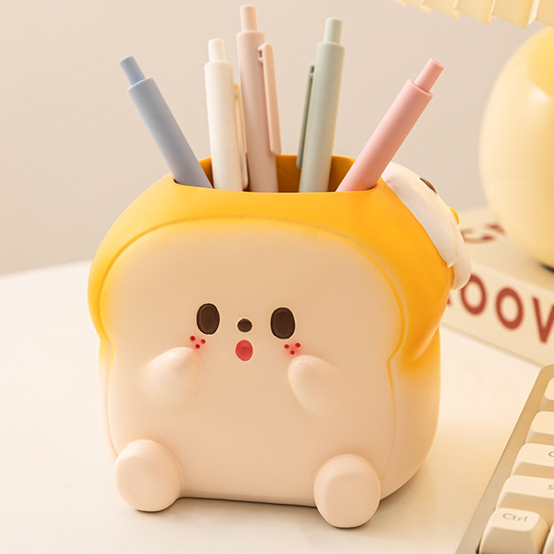 Cute Cartoon Doll Shape Study Desk Organizer Pen Holder