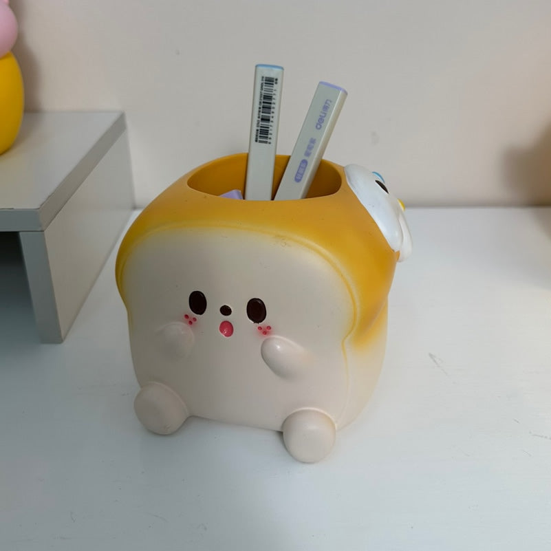 Cute Cartoon Doll Shape Study Desk Organizer Pen Holder