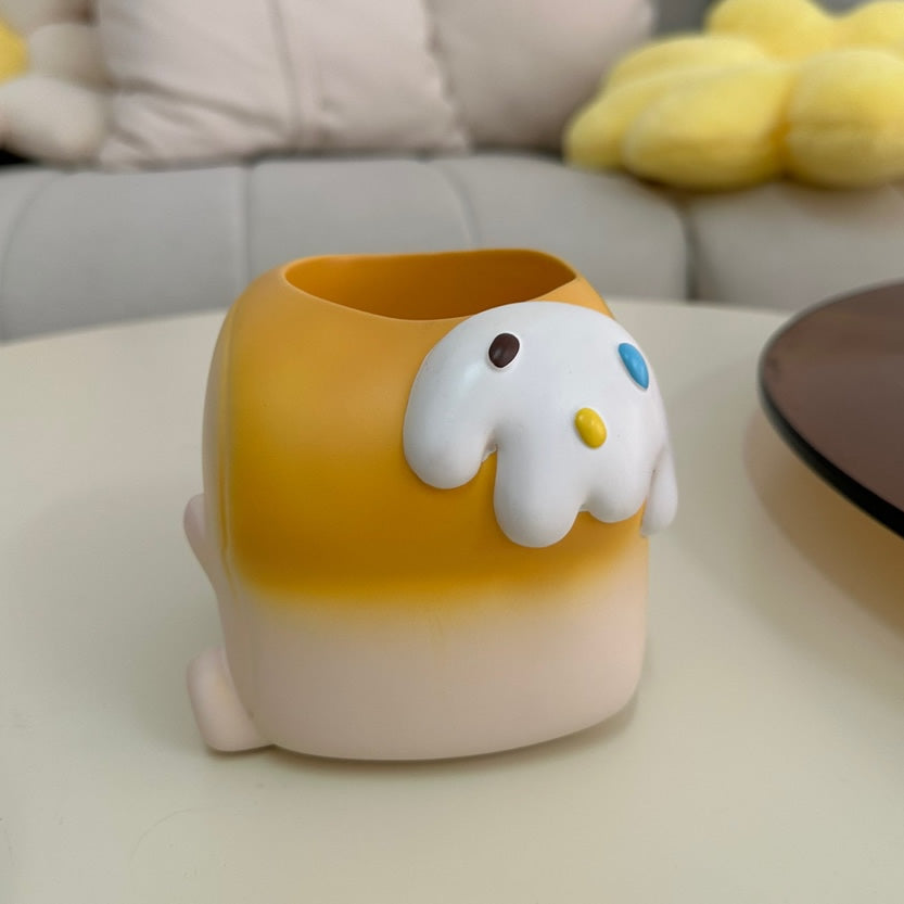 Cute Cartoon Doll Shape Study Desk Organizer Pen Holder