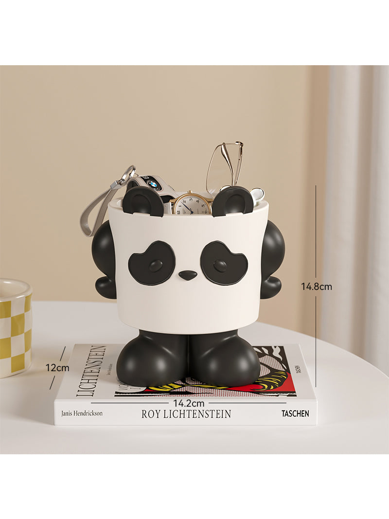 Cute cartoon panda desktop organization, unique decoration storage box