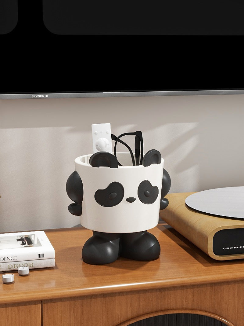 Cute cartoon panda desktop organization, unique decoration storage box