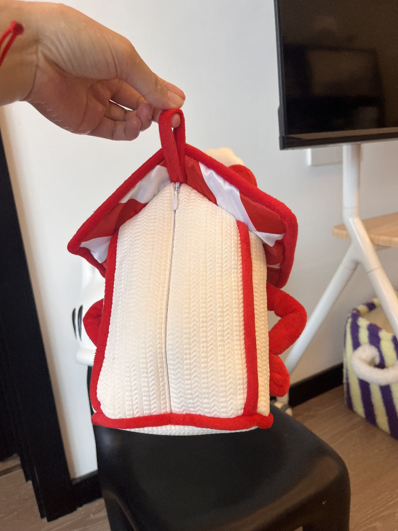 Cute Cartoon Red House Tissue Box, Hanging Tissue Holder