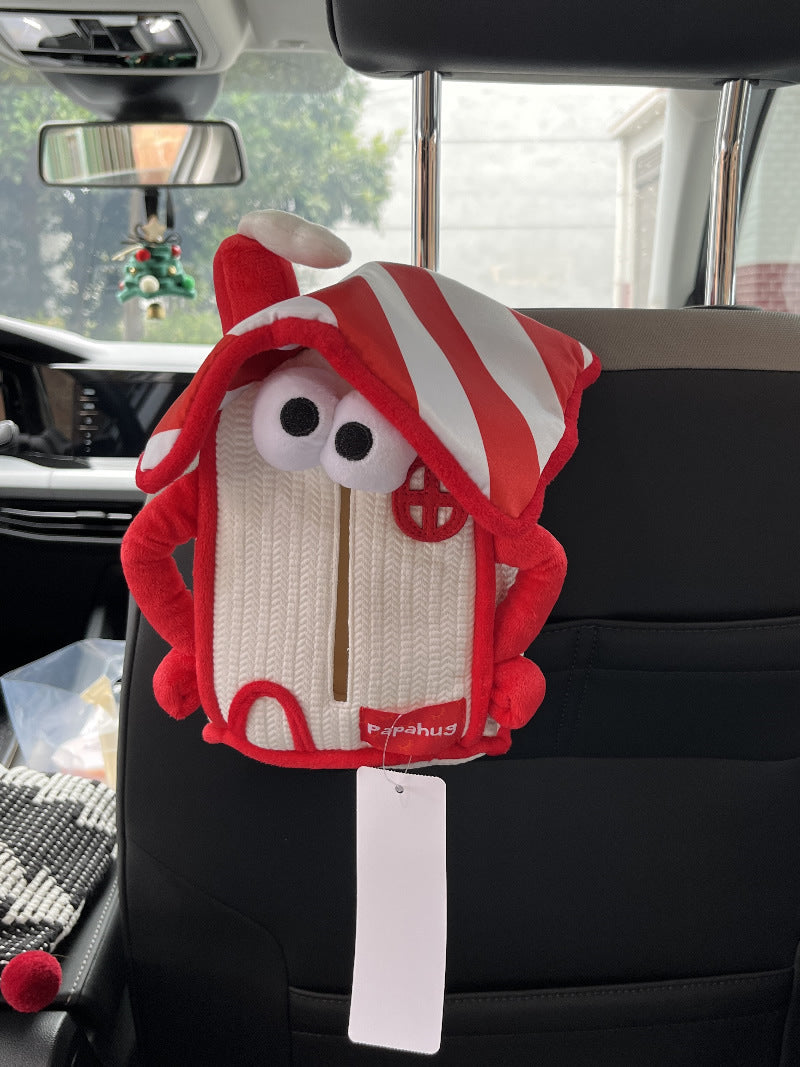 Cute Cartoon Red House Tissue Box, Hanging Tissue Holder